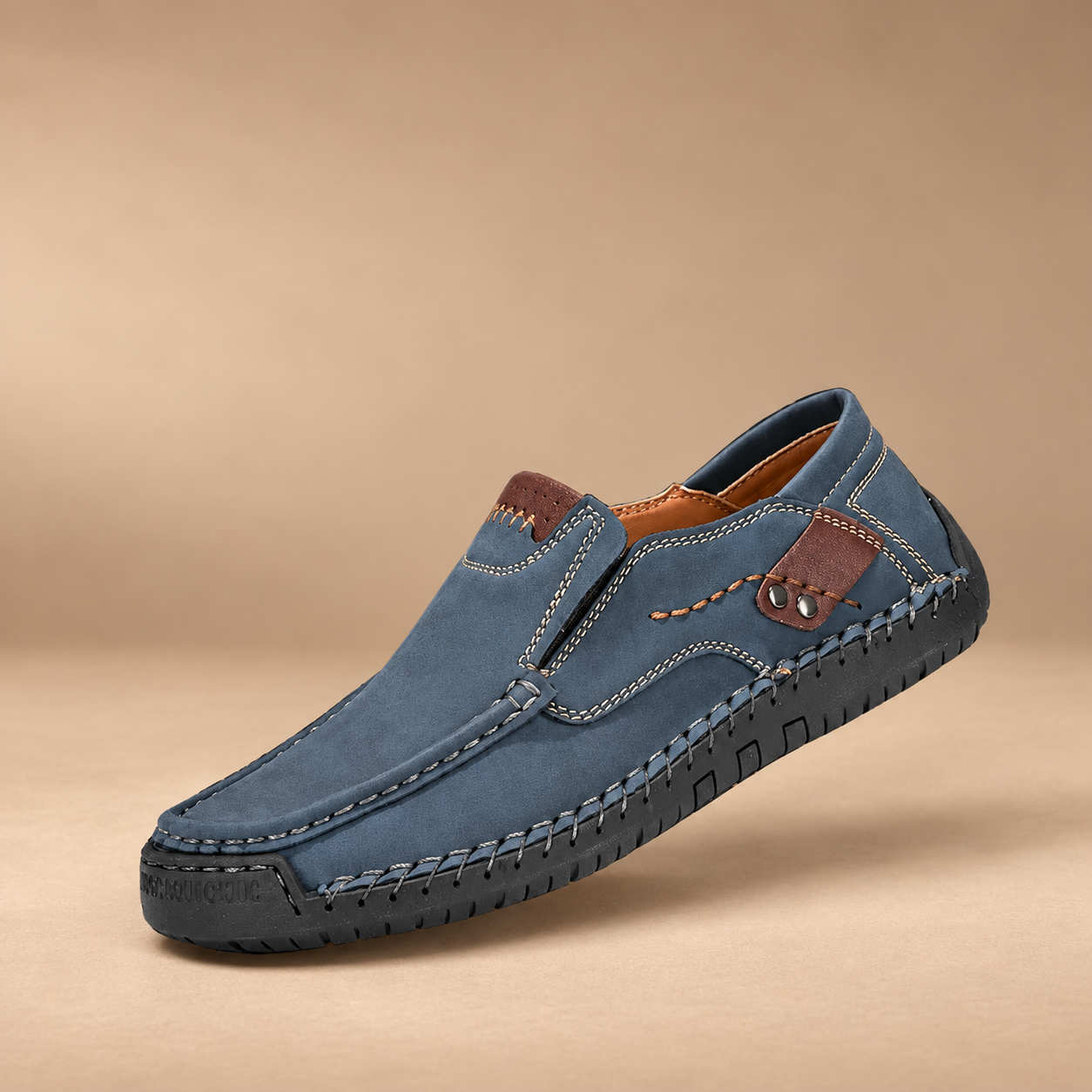 Blue slip-on loafer