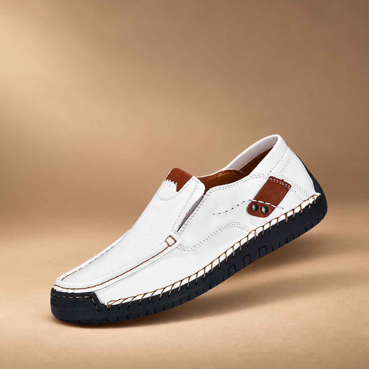 White slip-on loafer