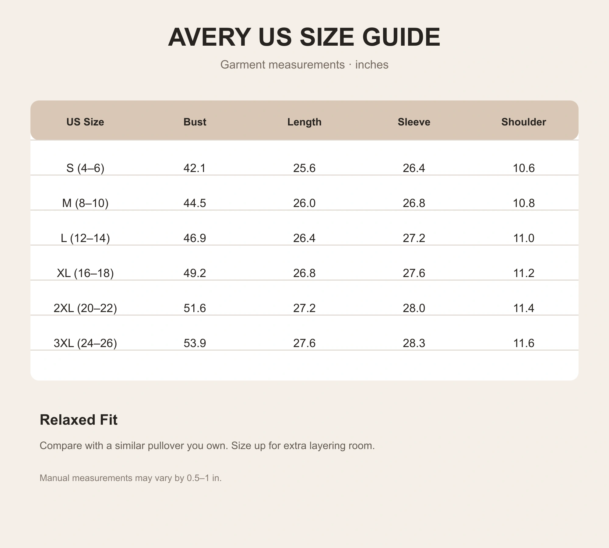 size guide