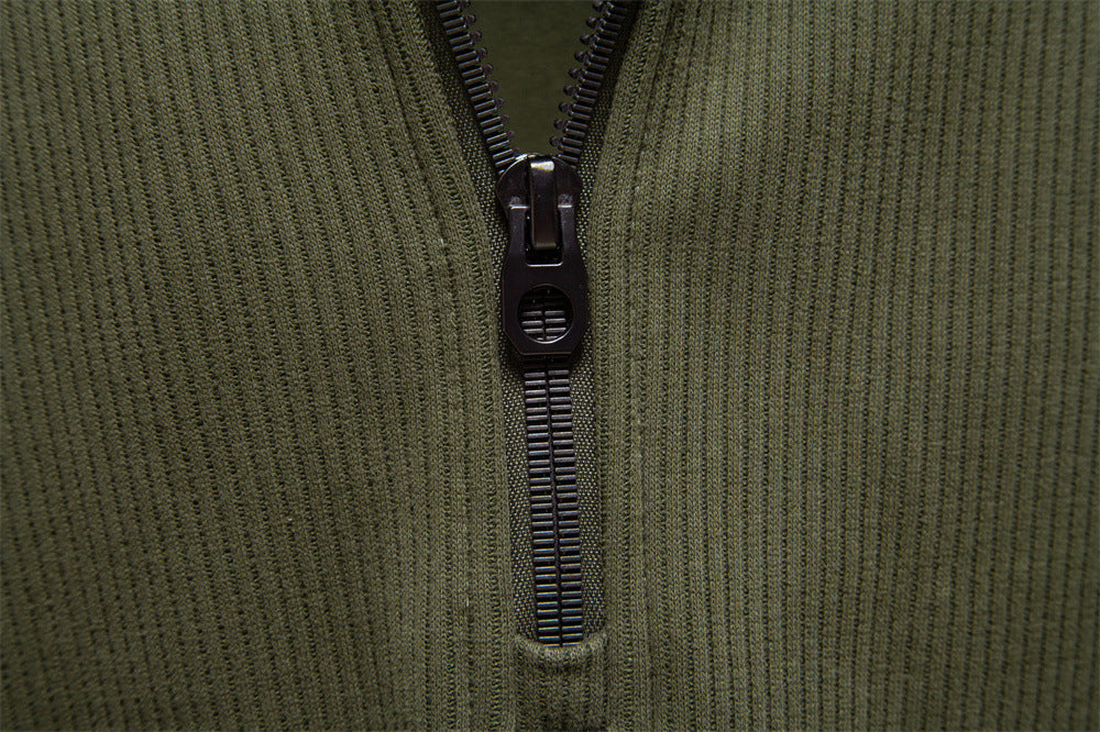 Men's Fleece-Lined Half-Zip Sweatshirt - Cozy Winter Essential Additional Image 3