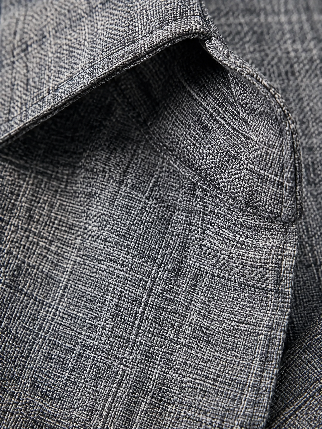 Close-up of the Calder shirt textured weave
