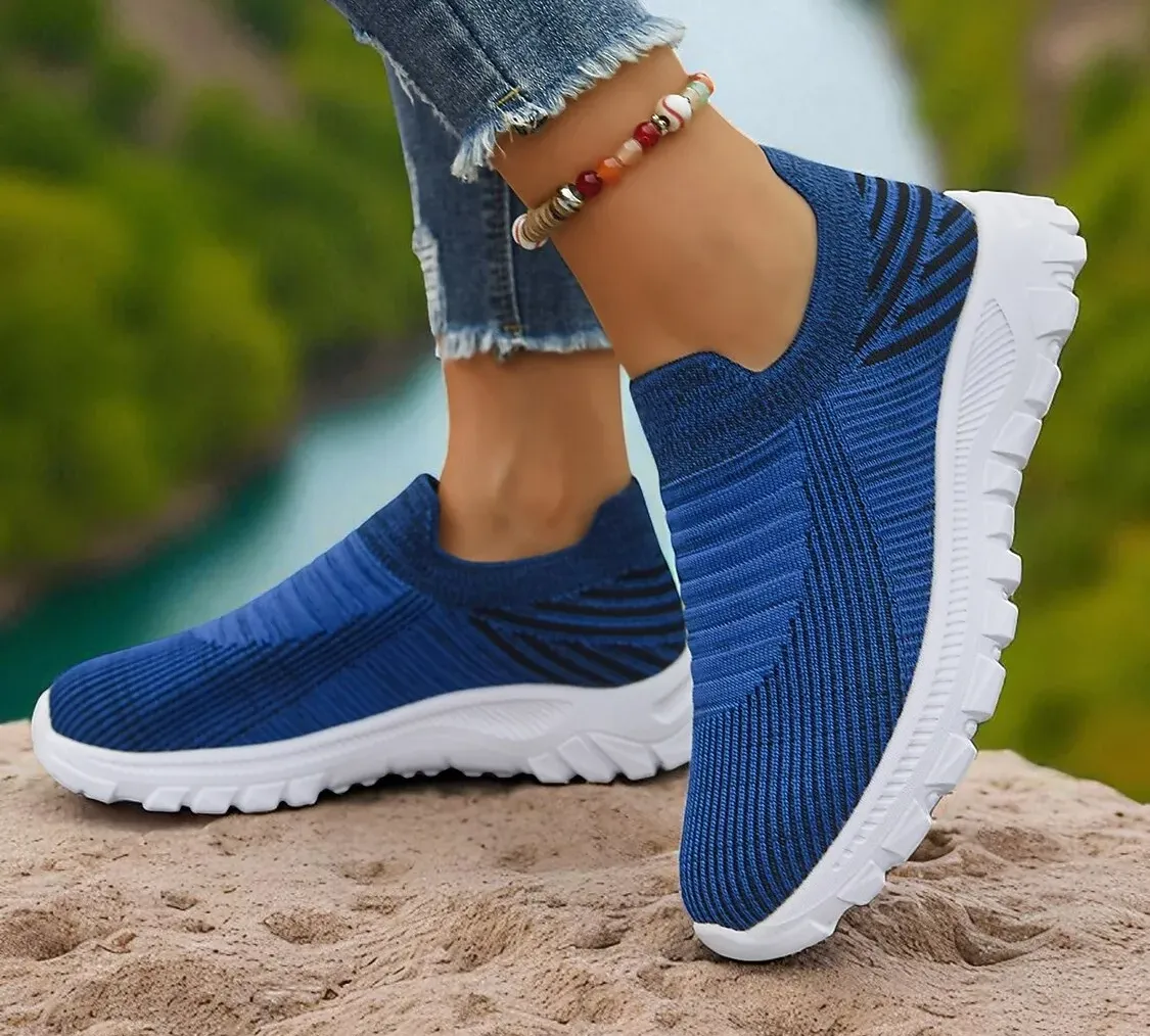 Lightweight Knit Slip-On Walking Sneakers &mdash; Fit and care