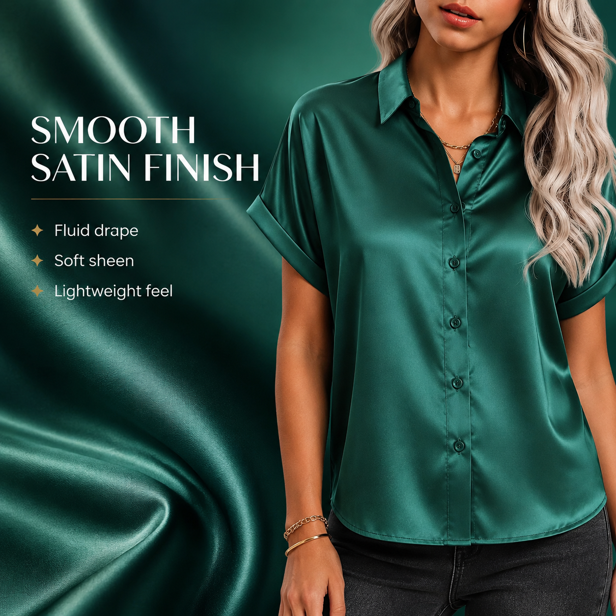 Satin blouse fabric