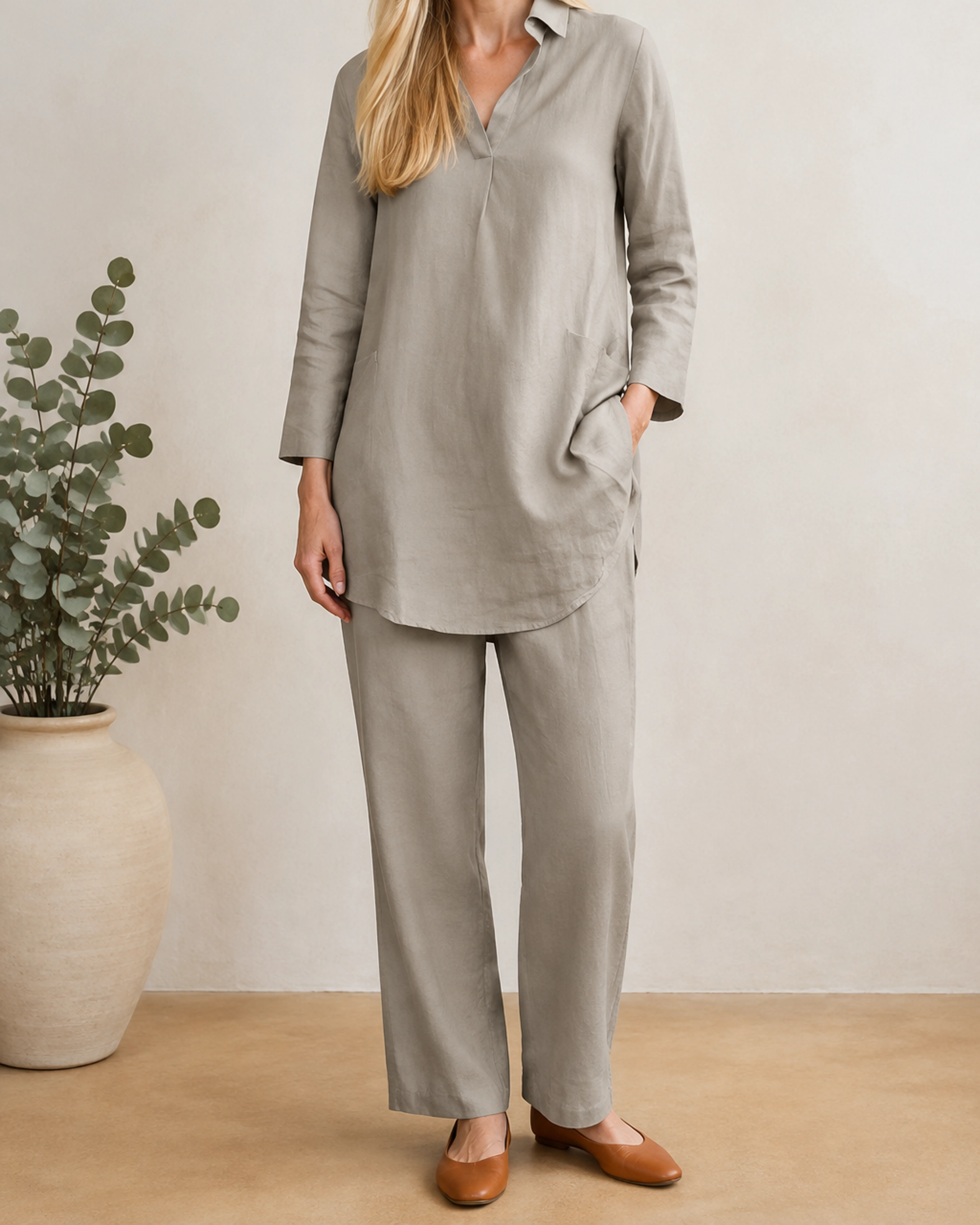 Gray Sienna smooth cotton set