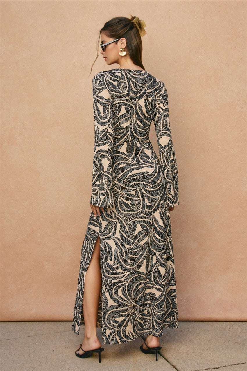 Tropical Leaf Maxi Dress
