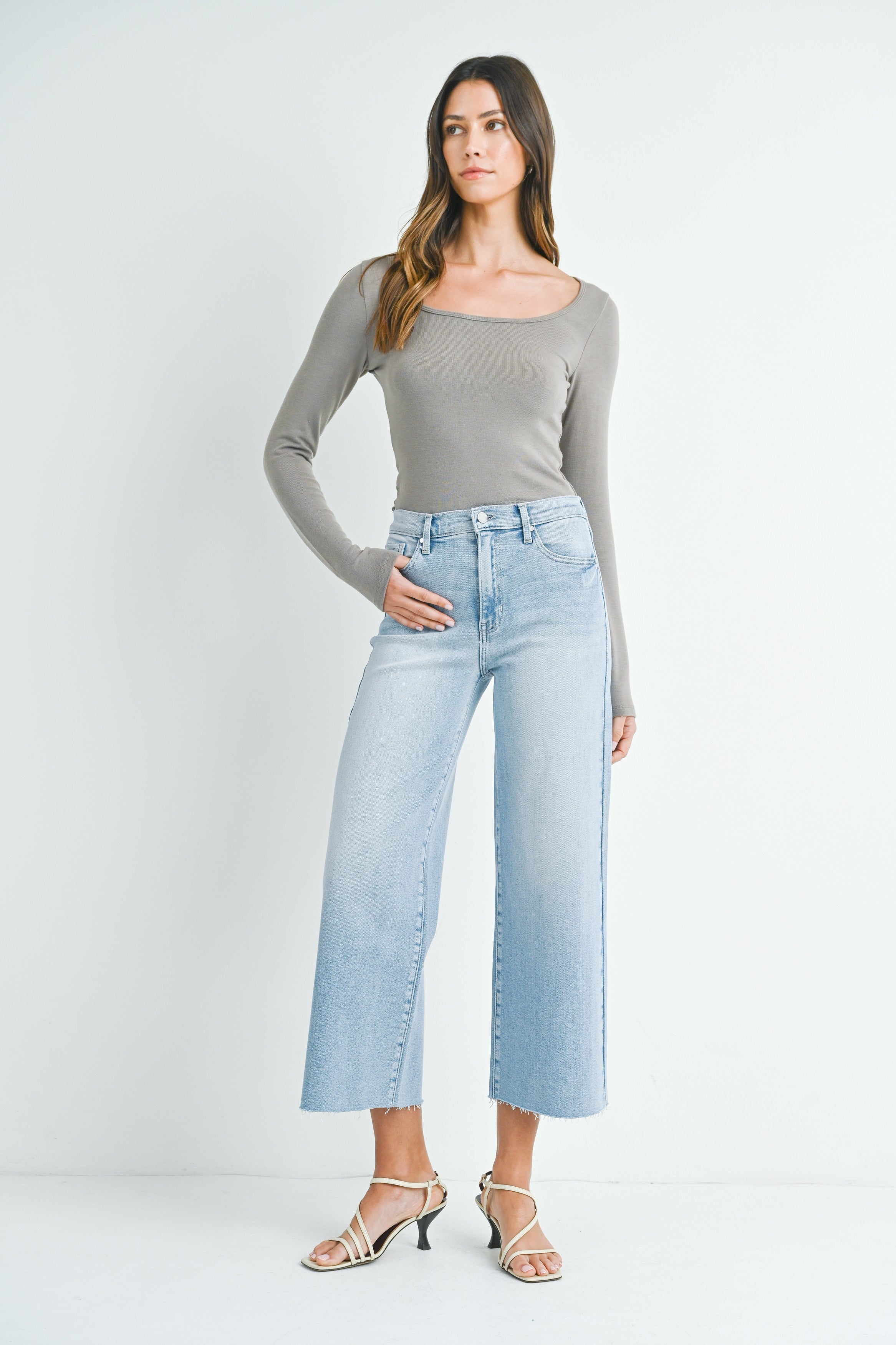 Liza Scissor Cut Wide Leg Jean