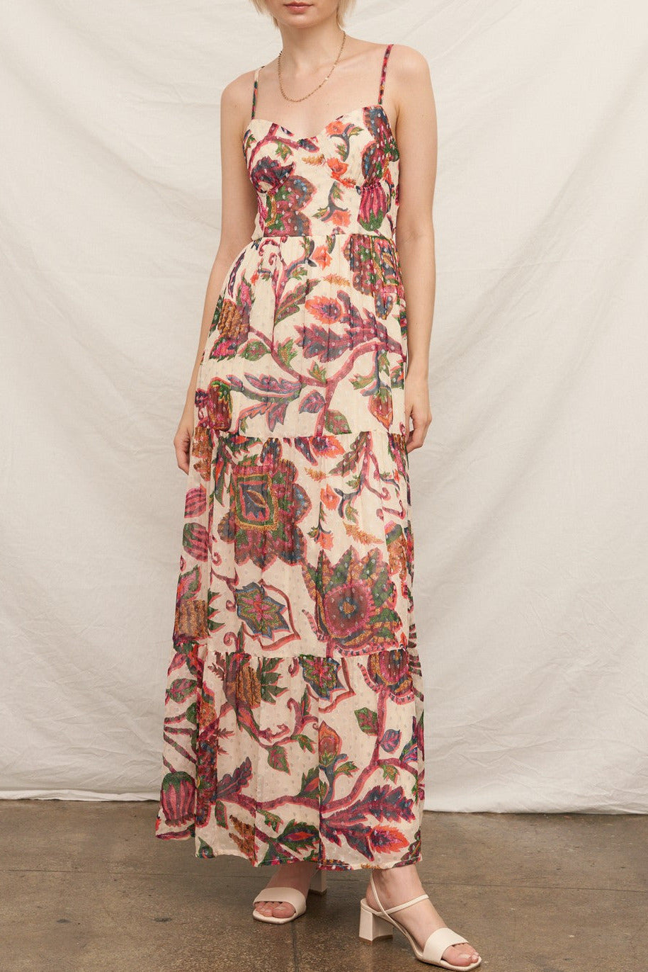 Carnivale Lurex Cot Printed Maxi Dress