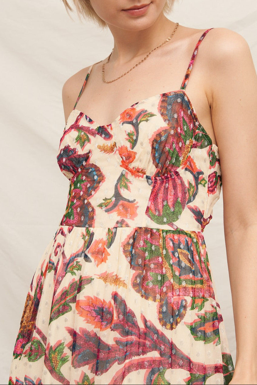 Carnivale Lurex Cot Printed Maxi Dress