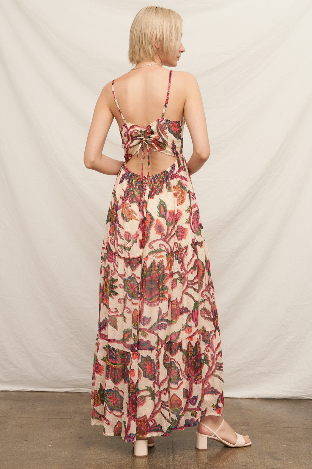 Carnivale Lurex Cot Printed Maxi Dress