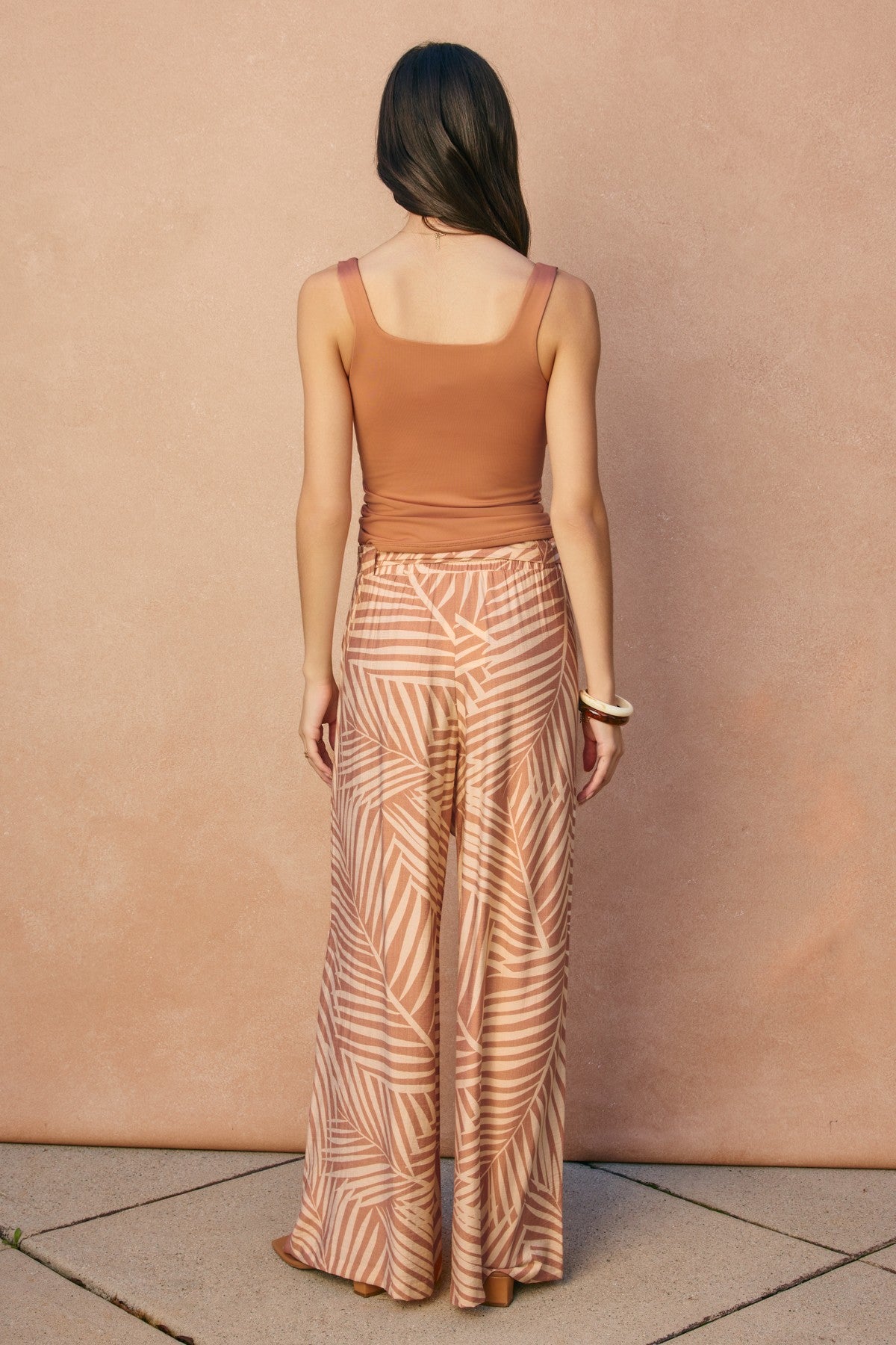 Tropical Leaf Tie Waist Pants FINAL SALE