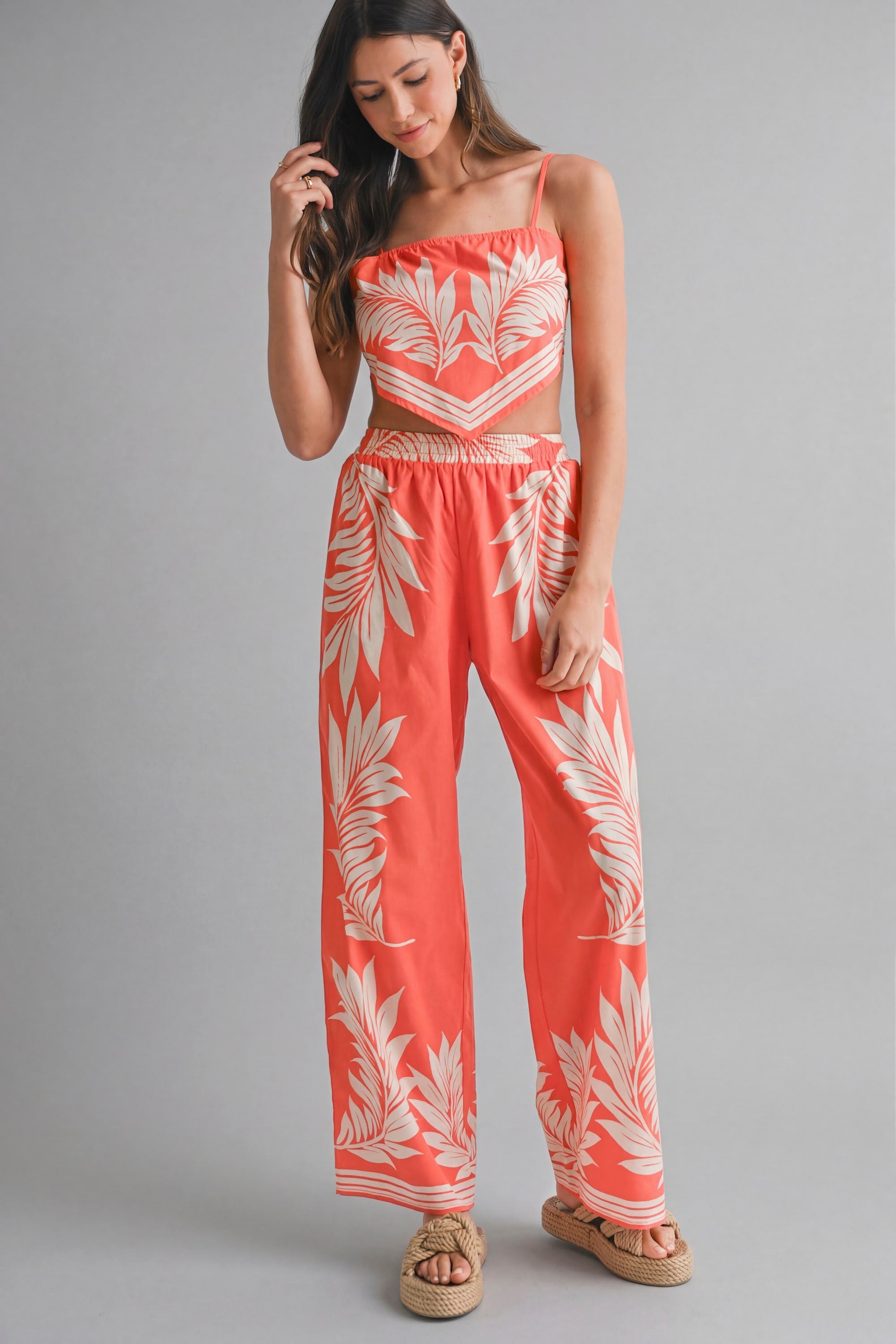 The Isle Life Two Piece Scarf Top and Pant Set FINAL SALE