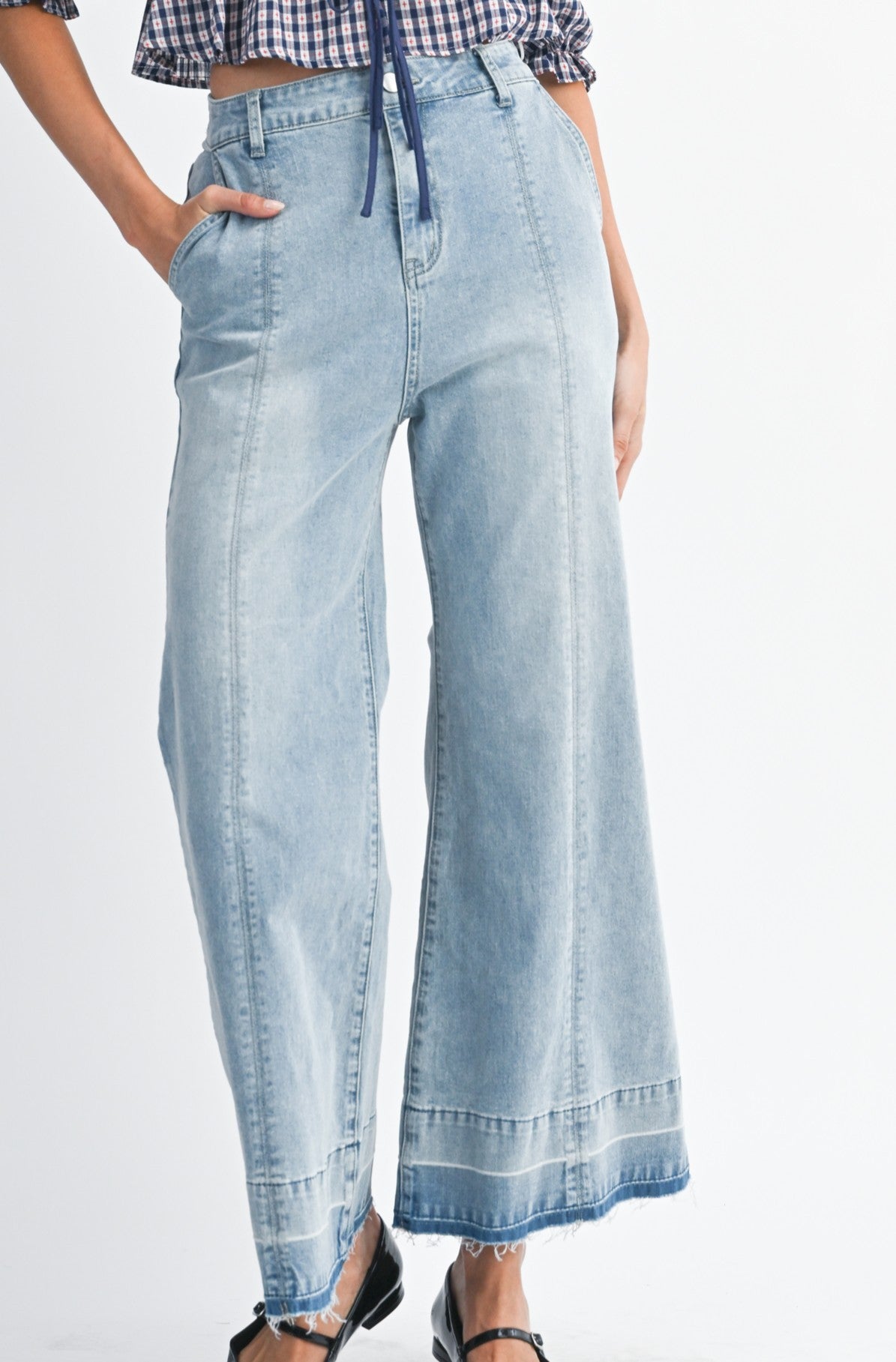 Wide Leg Jean with Released Hem FINAL SALE