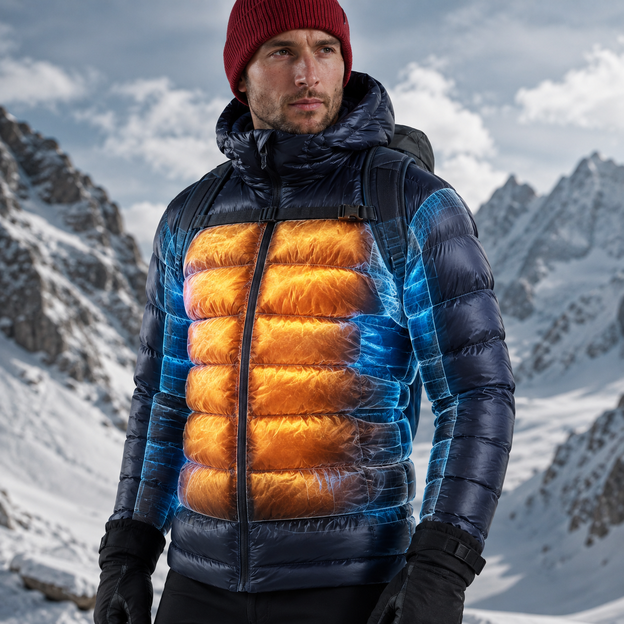 Body-mapped stretch insulation zones