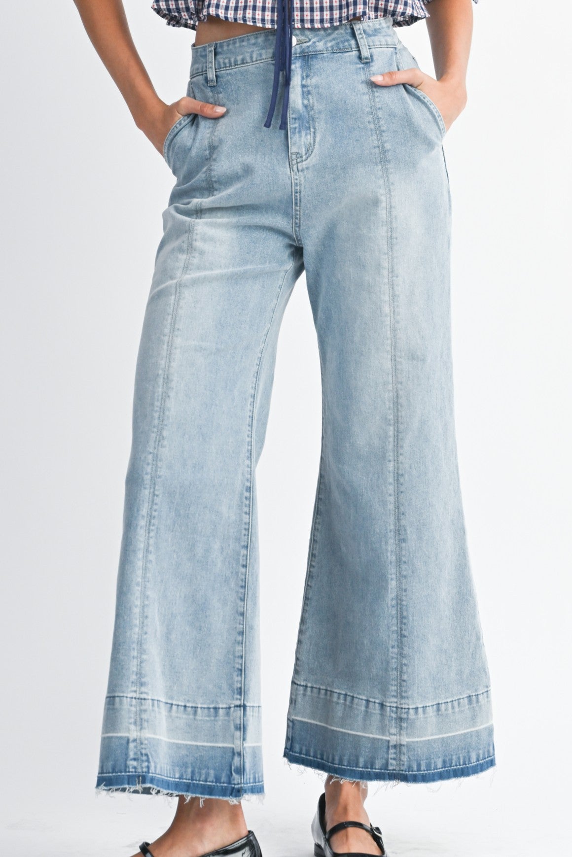Wide Leg Jean with Released Hem FINAL SALE