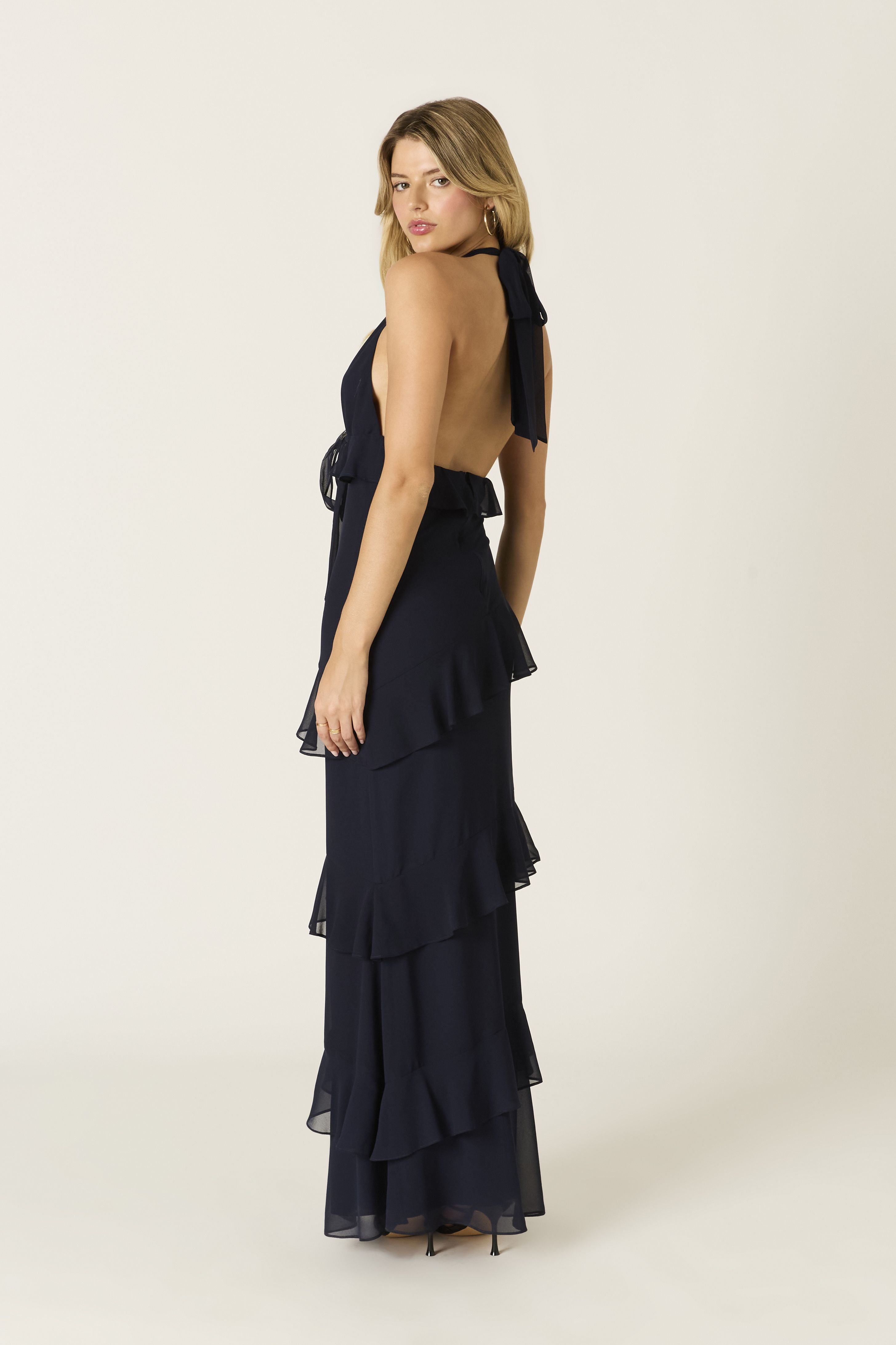 Take the Plunnge MIdnight Maxi Dress
