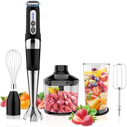 Toogel Cordless Immersion Blender, 21-Speed, 3-Angle Adjust, Grey