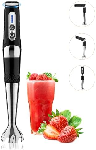 Toogel Cordless Immersion Blender, 21-Speed, 3-Angle Adjust, Grey
