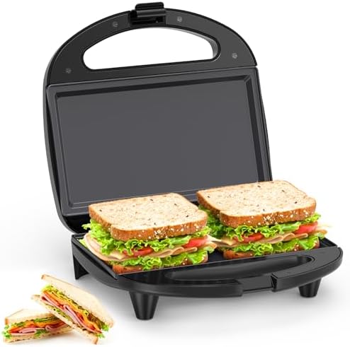OSTBA Panini Press Grill, 4-Slice Sandwich Maker with Nonstick Plates