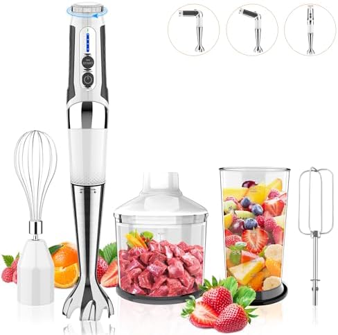 Toogel Cordless Immersion Blender, 21-Speed, 3-Angle Adjust, Grey