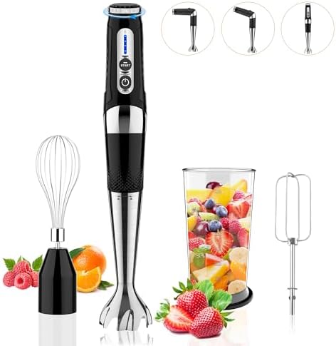 Toogel Cordless Immersion Blender, 21-Speed, 3-Angle Adjust, Grey