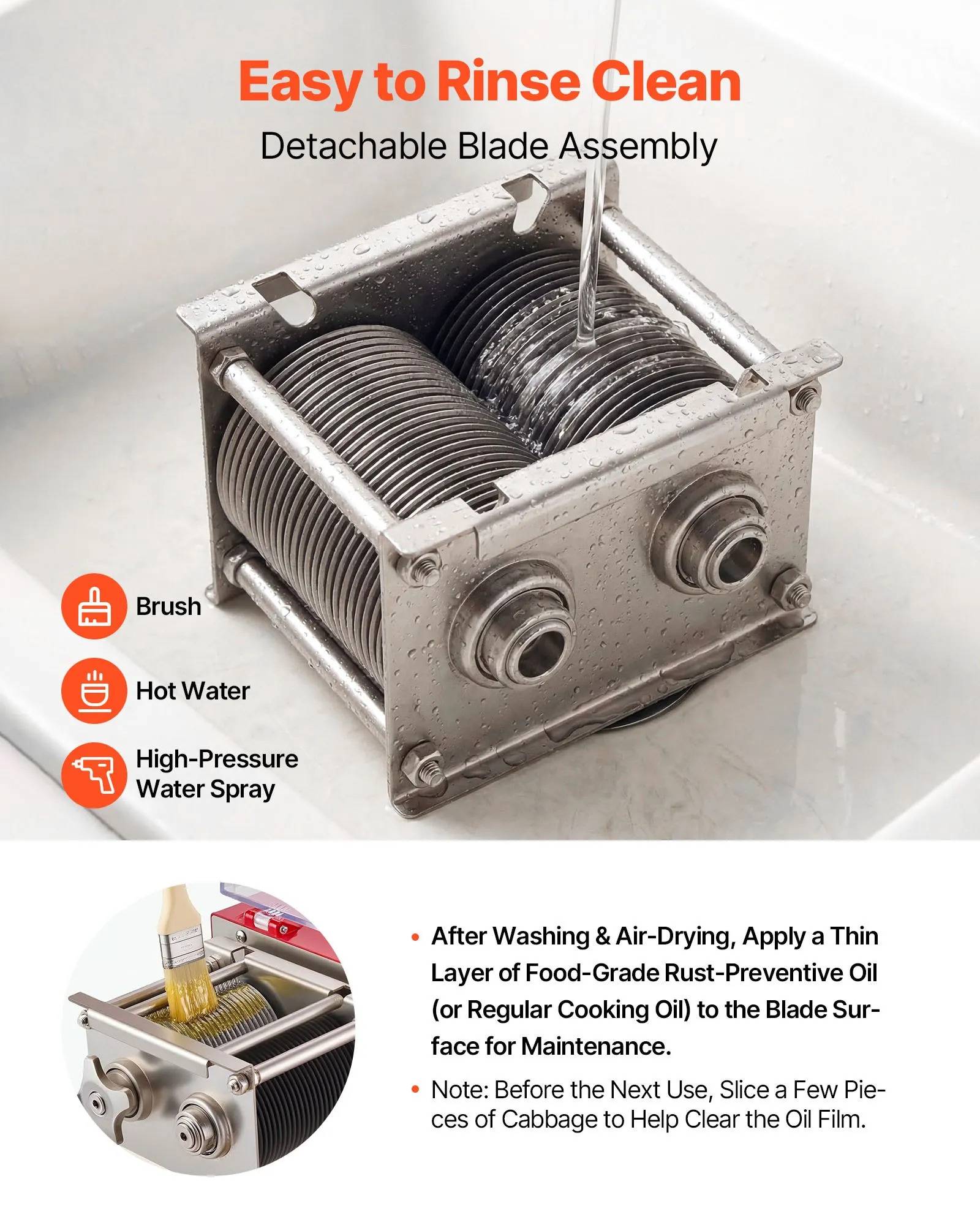 VEVOR 850W Commercial Meat Cutting Machine — 3.5 mm Stainless Blade Set