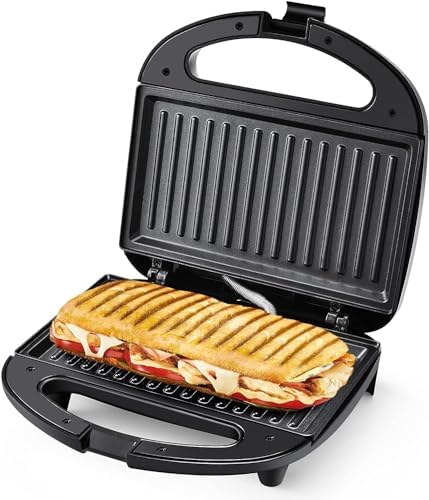 OSTBA Panini Press Grill, 4-Slice Sandwich Maker with Nonstick Plates