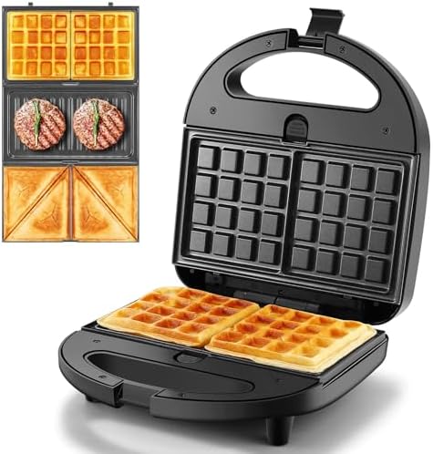 OSTBA Panini Press Grill, 4-Slice Sandwich Maker with Nonstick Plates