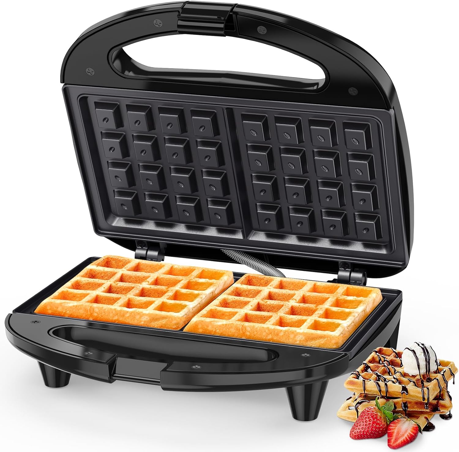 OSTBA Panini Press Grill, 4-Slice Sandwich Maker with Nonstick Plates