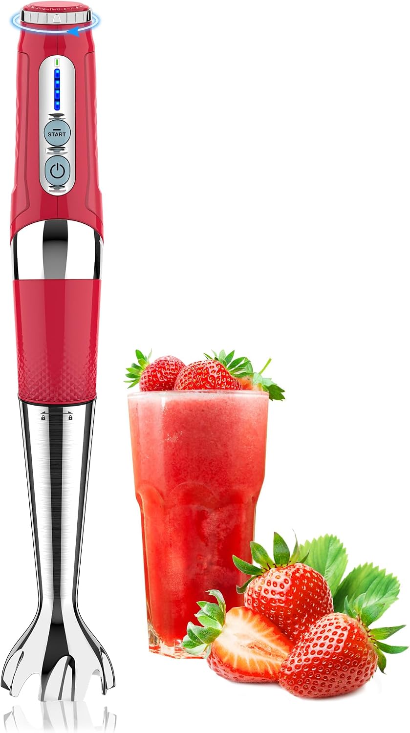 Toogel Cordless Immersion Blender, 21-Speed, 3-Angle Adjust, Grey