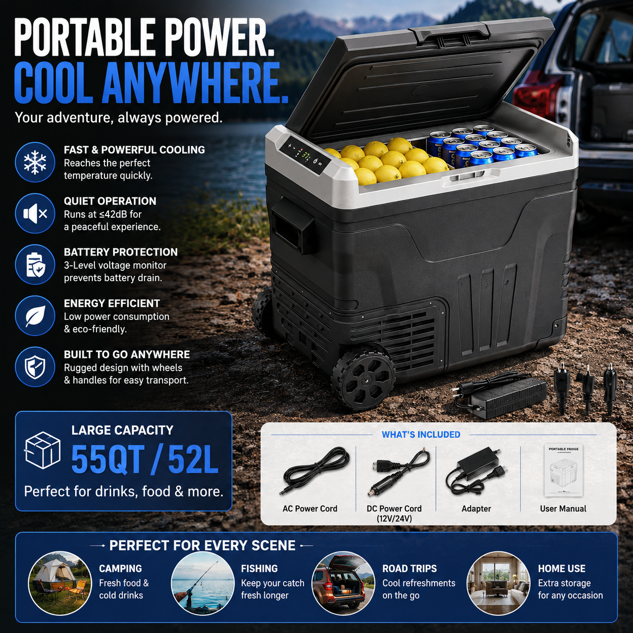 Euhomy 12V portable car refrigerator