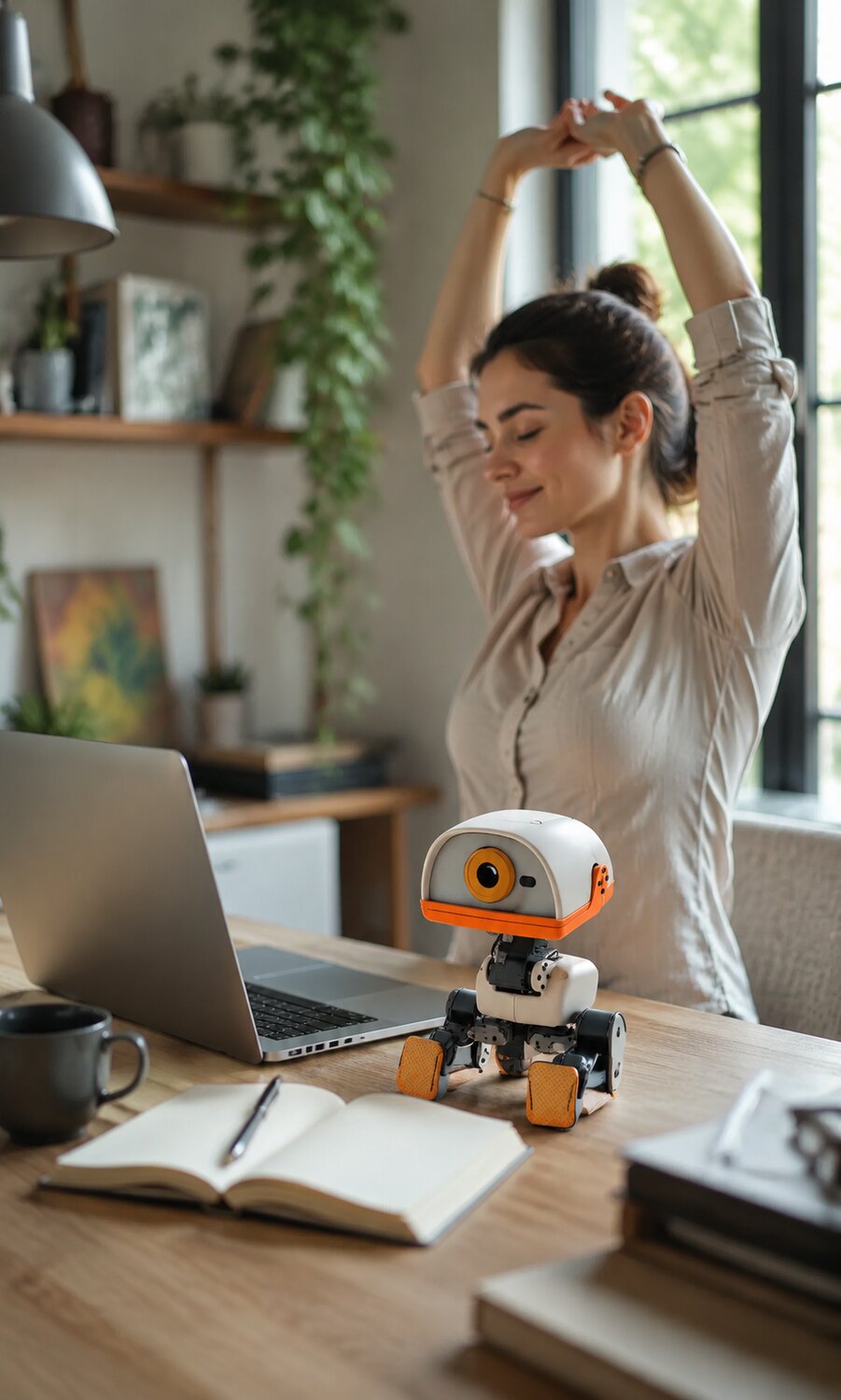 Microduck supports focus and companionship at a home desk