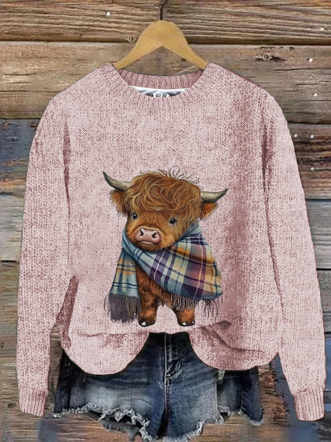 Women's West Highland Cow Printe  Casual Sweatshirt