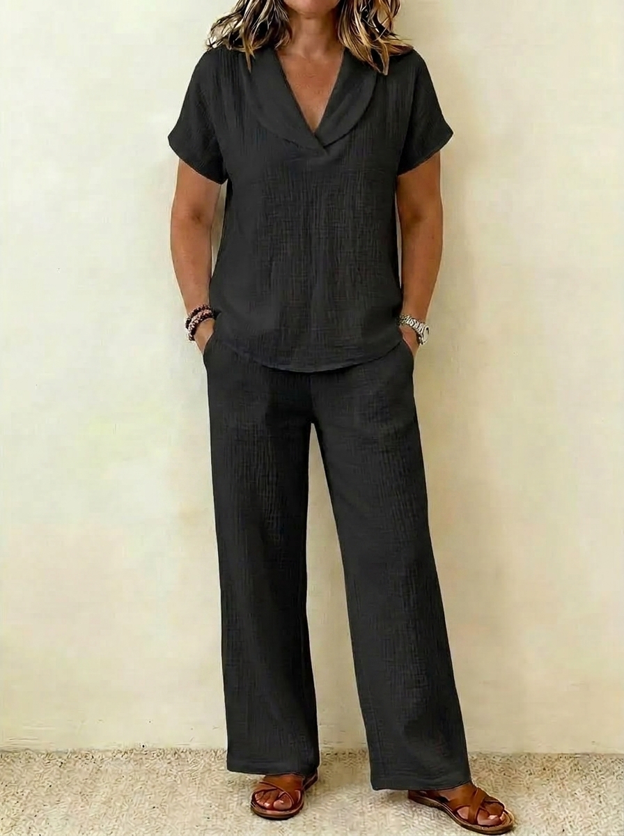 Elegant Cotton Linen Two-Piece Set