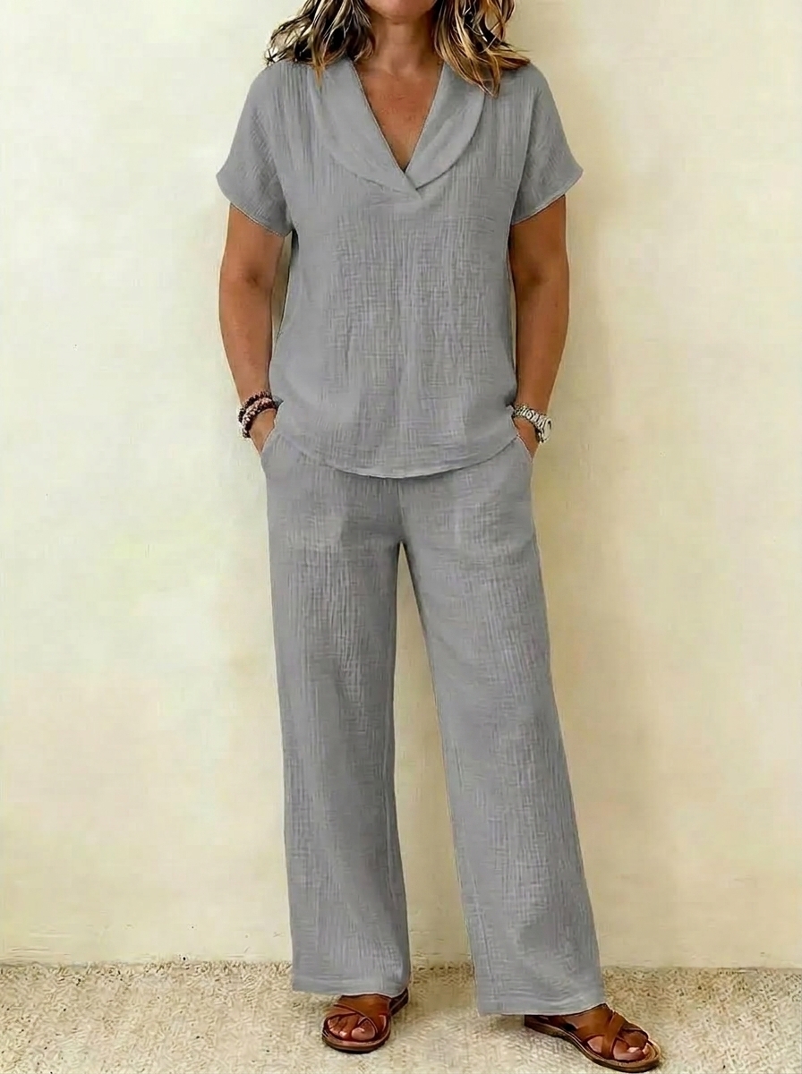 Elegant Cotton Linen Two-Piece Set
