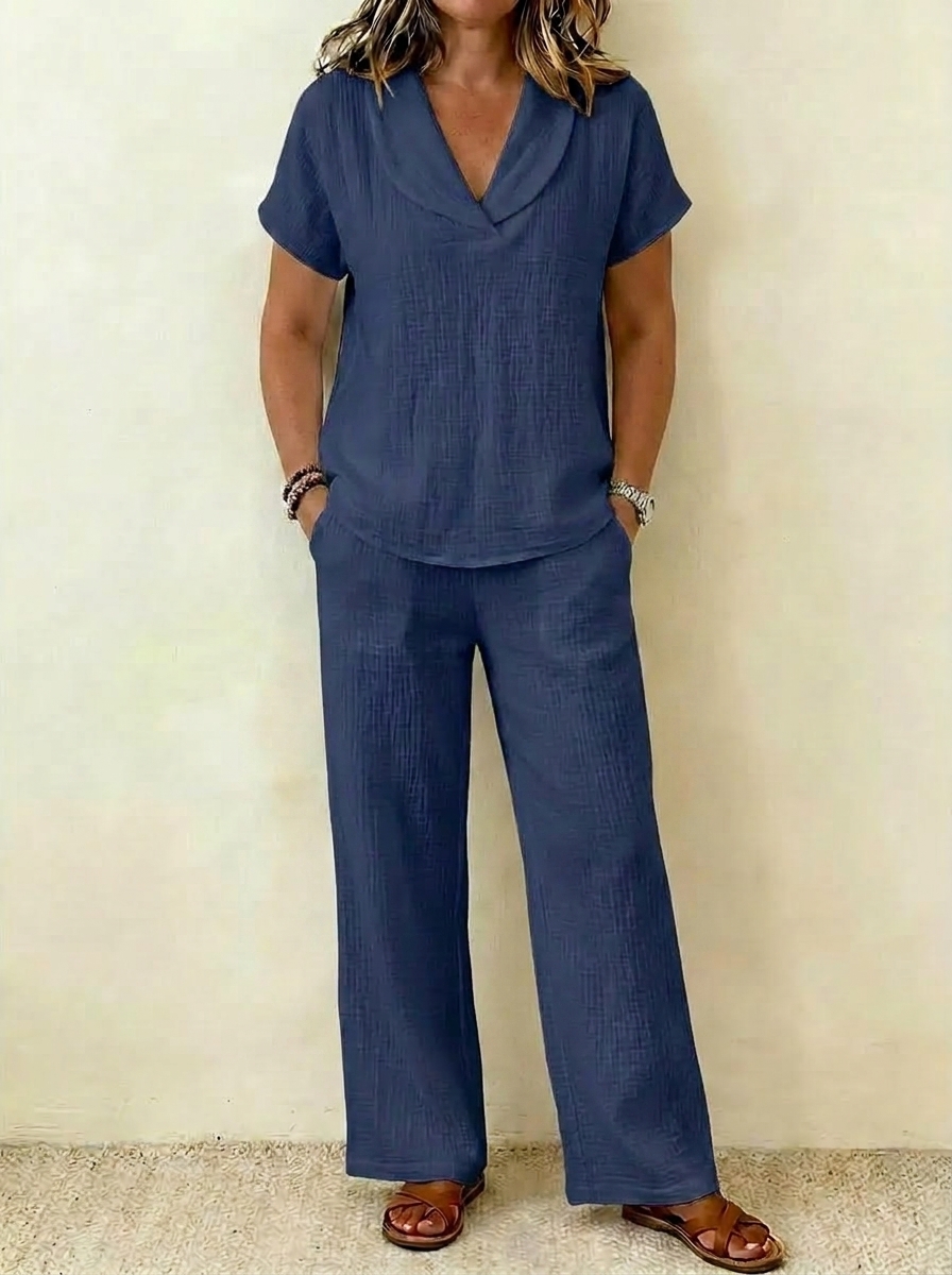 Elegant Cotton Linen Two-Piece Set