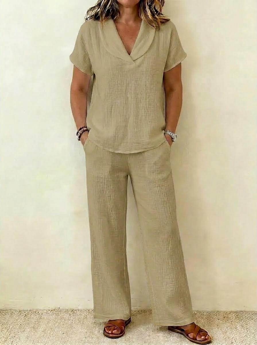 Elegant Cotton Linen Two-Piece Set