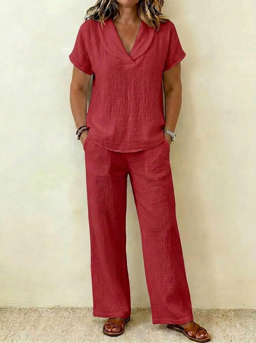 Elegant Cotton Linen Two-Piece Set