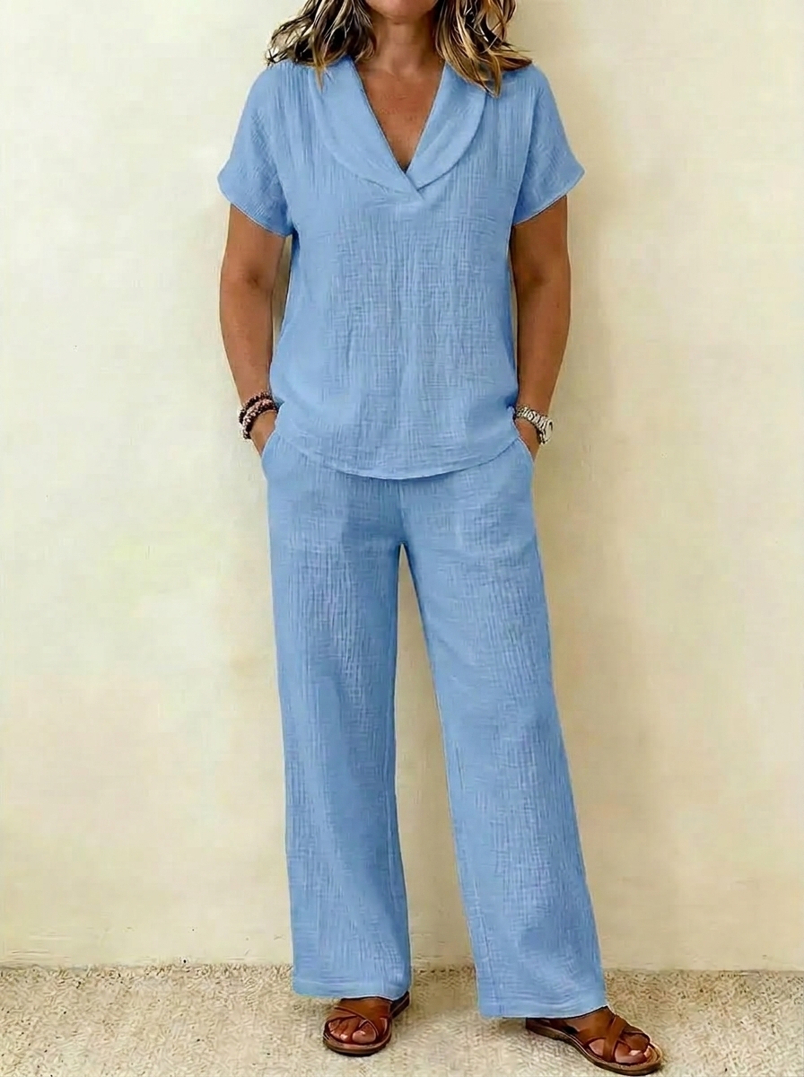 Elegant Cotton Linen Two-Piece Set