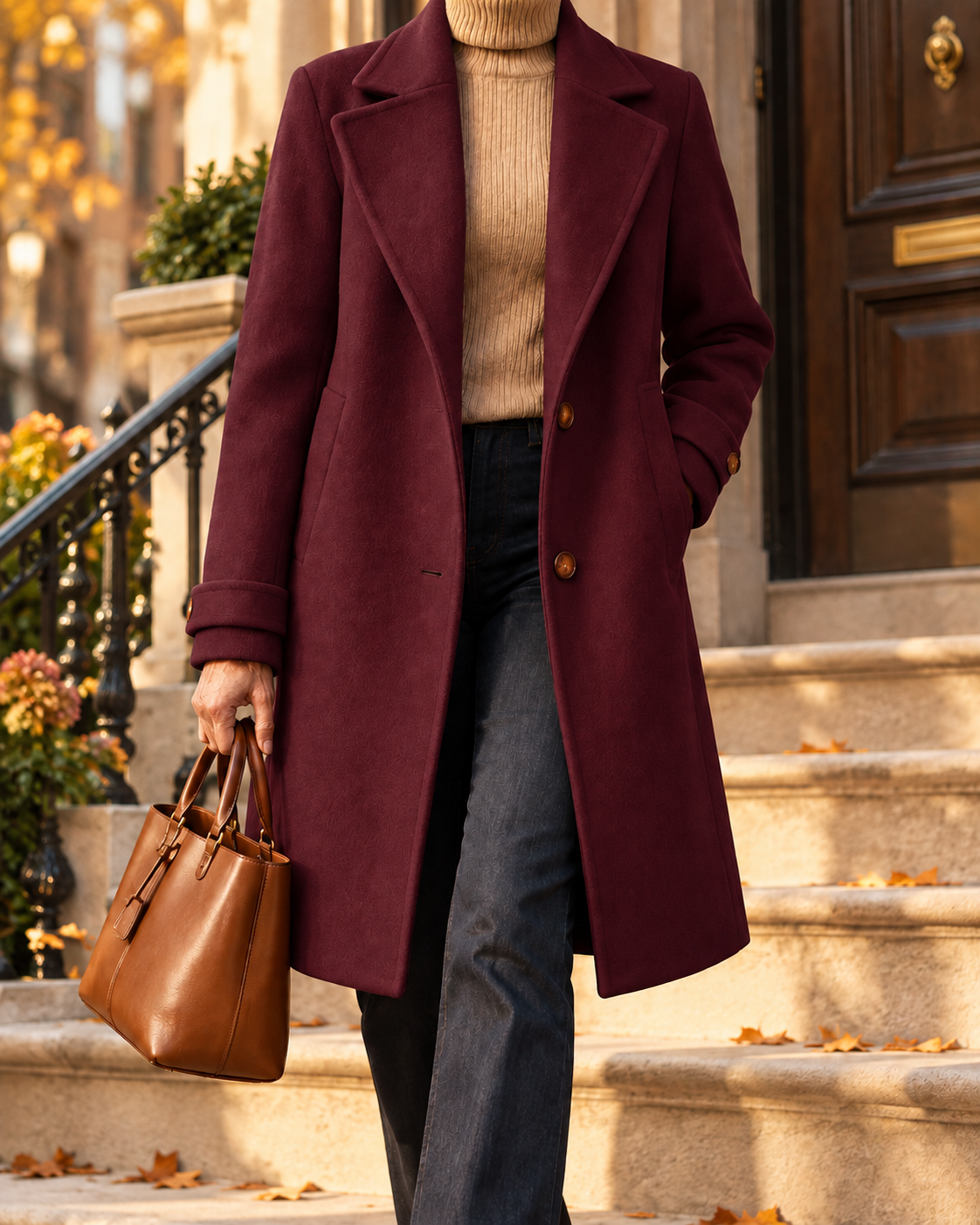 Women's City Elegance Tailored Coat – Timeless Longline Layer