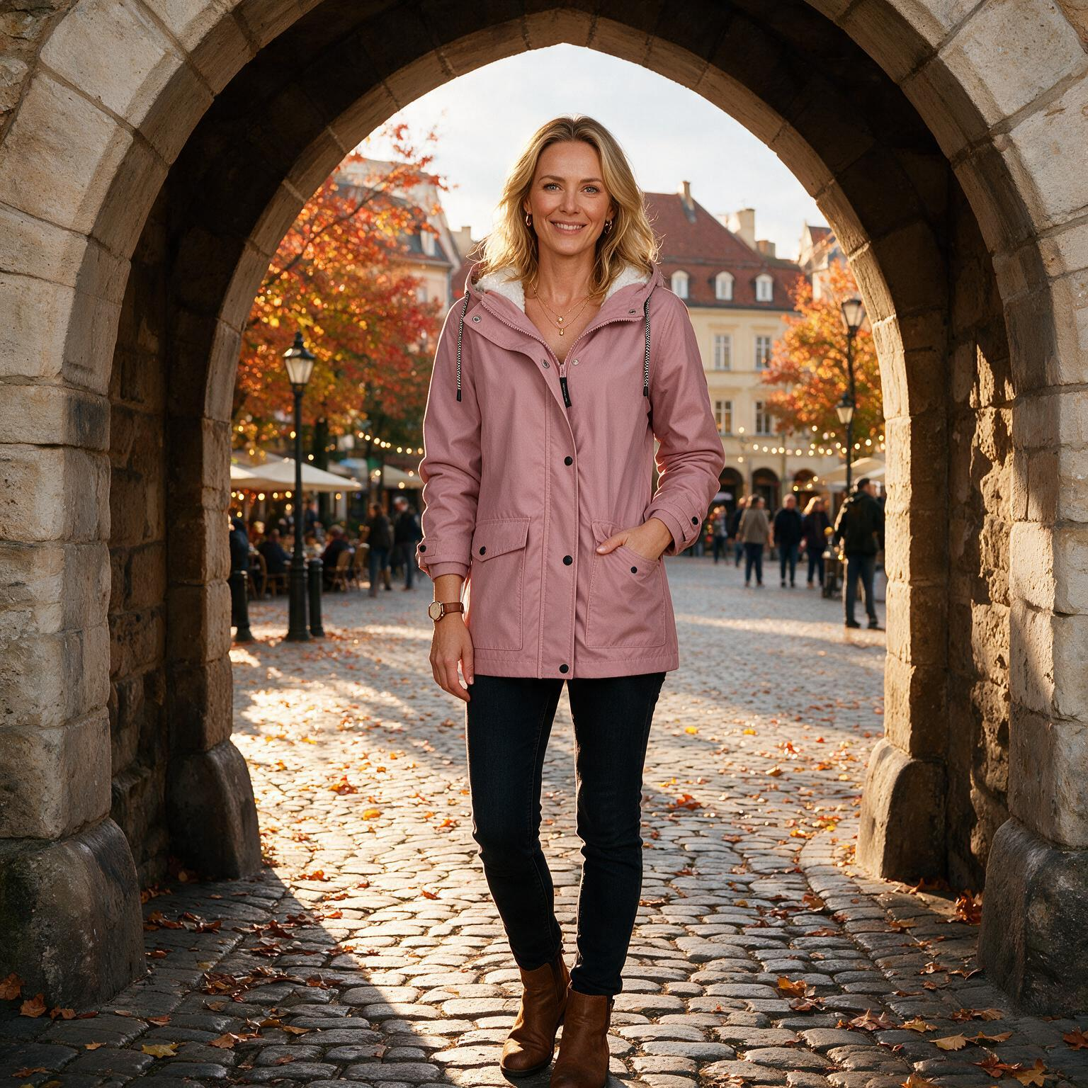 Women's Plush-Lined Windproof Hooded Jacket