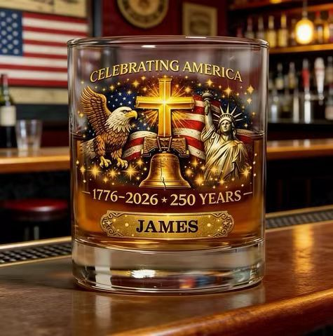 Limited Edition 2026 USA 250th Anniversary Commemorative Glass – 1776-2026 Heritage Edition