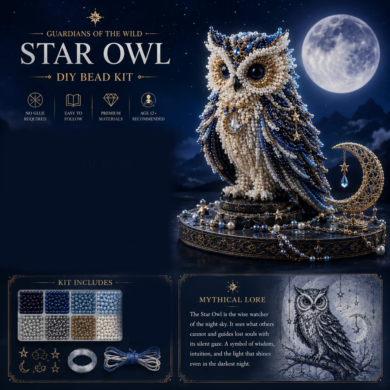 🔥49% Off Last Day - 🔥🎁3D Animal Guardian DIY Bead Kit Collection