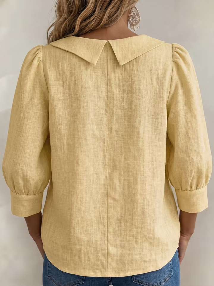Today 49% off🔥Women’s Cotton Linen Square Neck Puff Sleeve Blouse