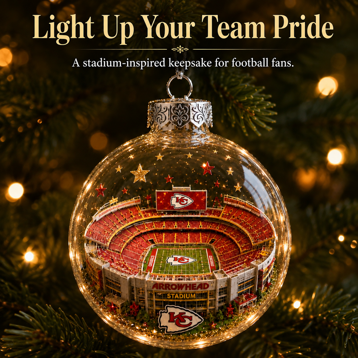 🏈 32-Team Football Stadium Light-Up Ornament