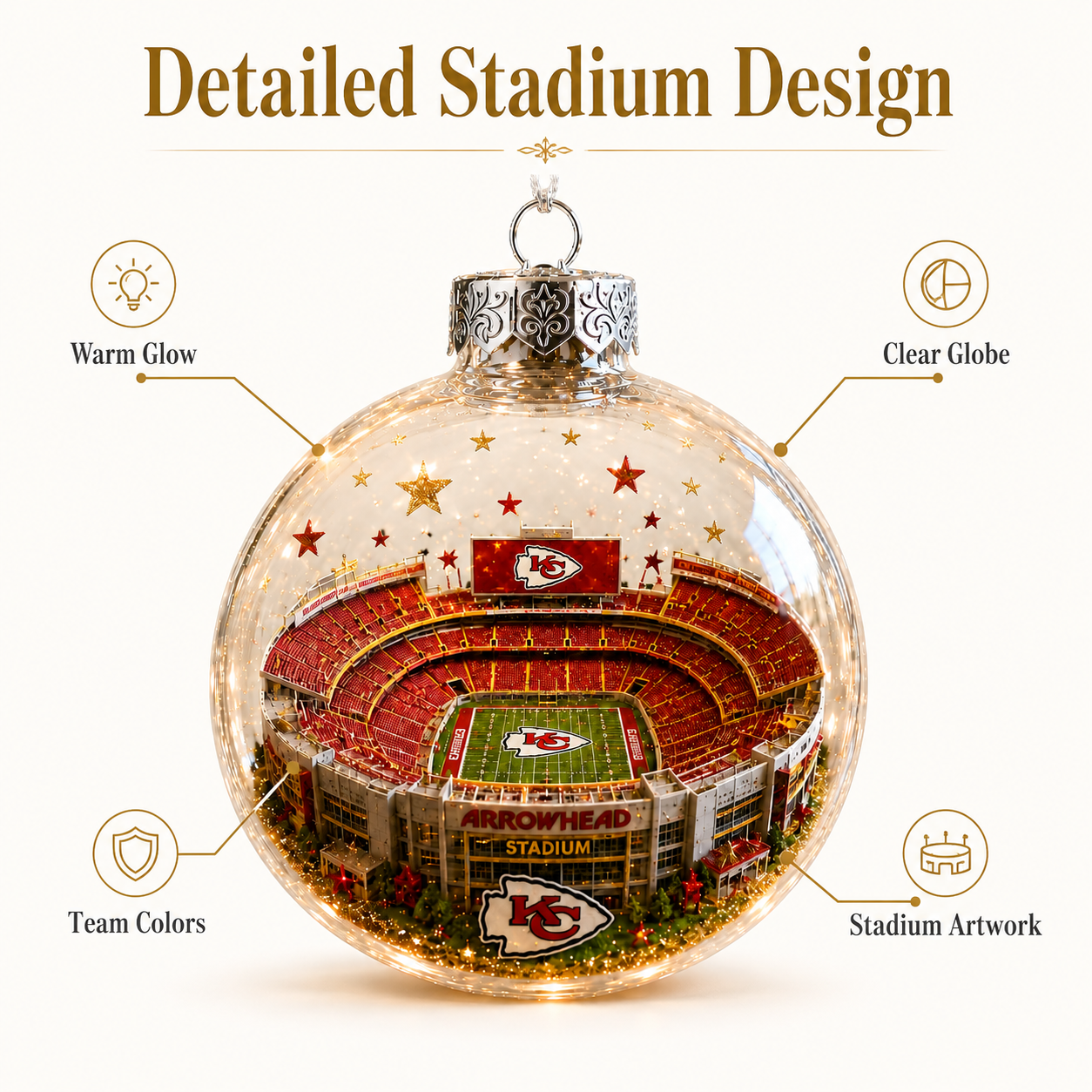 🏈 32-Team Football Stadium Light-Up Ornament