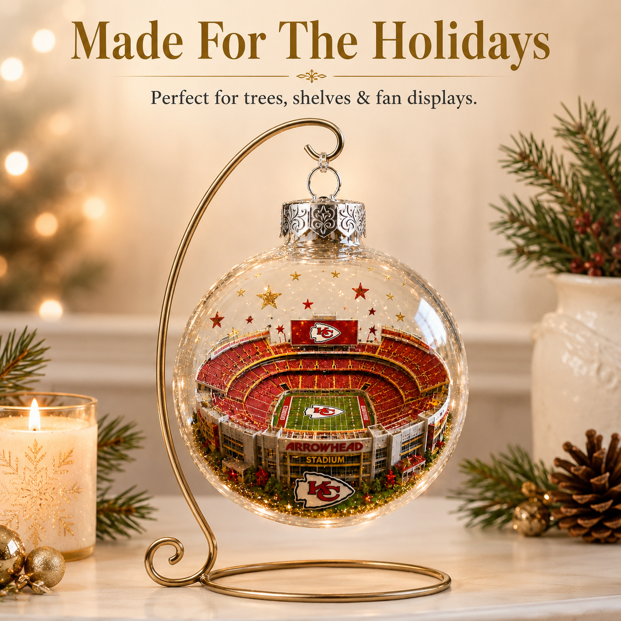 🏈 32-Team Football Stadium Light-Up Ornament