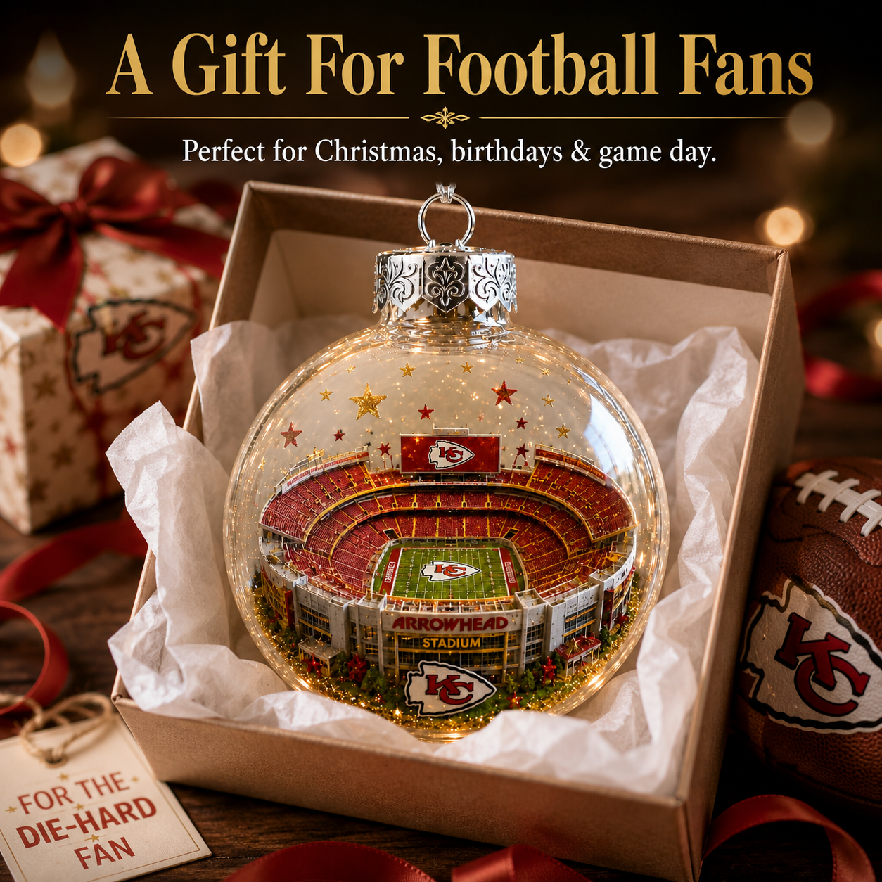 🏈 32-Team Football Stadium Light-Up Ornament