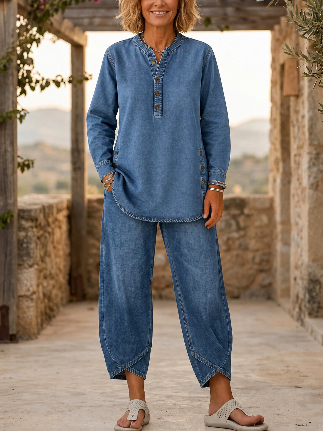 New Arrival🔥 Mediterranean Denim Comfort Set