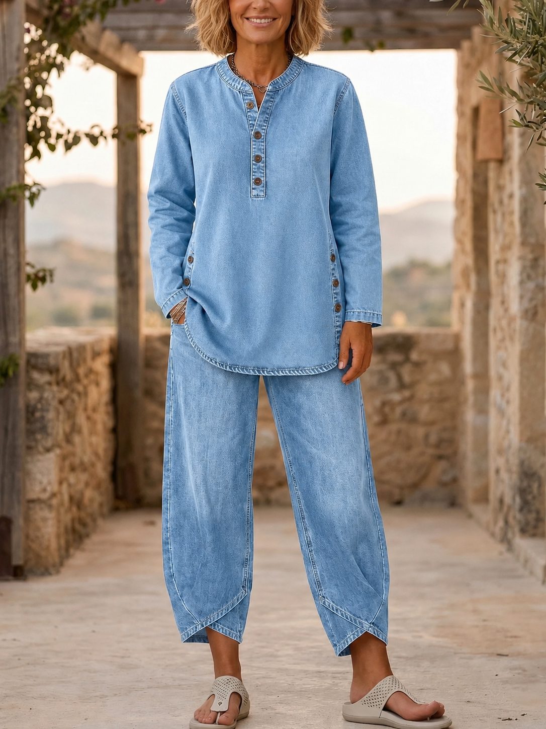 New Arrival🔥 Mediterranean Denim Comfort Set