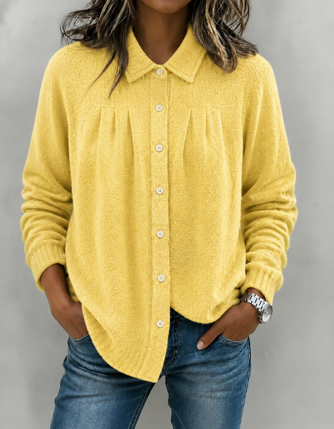New Arrival🔥 Soft Textured Button Knit Shirt Jacket